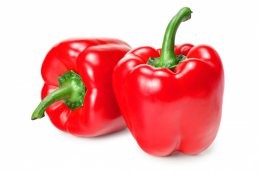 Two,Red,Sweet,Bell,Peppers,Isolated,On,White,Background