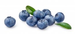 Fresh,Blueberries,With,Bluberry,Leaves,Isolated,On,White,Background.