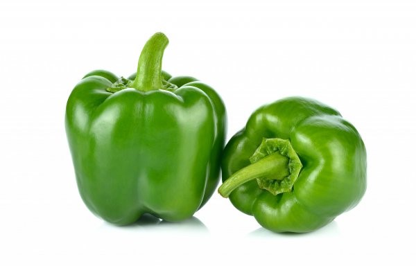 Green,Pepper,On,White,Background,.